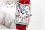 Franck Muller Long Island Ladies GF 1:1 Best Edition SS Case Diamond Bezel Leather Strap Ronda Quartz （4 Colors）