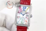 Franck Muller Long Island Ladies GF 1:1 Best Edition SS Case Diamond Bezel Leather Strap Ronda Quartz （4 Colors）