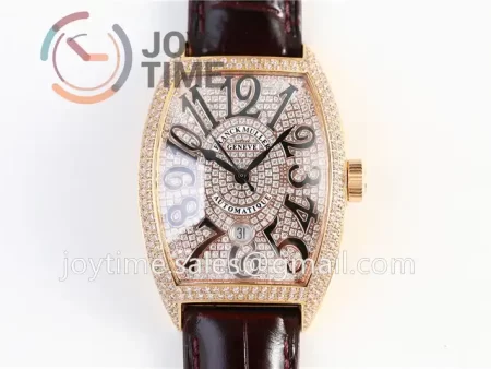 Franck Muller Casablanca GF 1:1 Best Edition RG Case Full Diamonds Leather Strap A2824