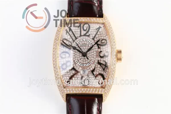 Franck Muller Casablanca GF 1:1 Best Edition RG Case Full Diamonds Leather Strap A2824