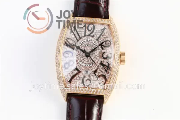 Franck Muller Casablanca GF 1:1 Best Edition RG Case Full Diamonds Leather Strap A2824