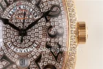 Franck Muller Casablanca GF 1:1 Best Edition RG Case Full Diamonds Leather Strap A2824