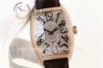 Franck Muller Casablanca GF 1:1 Best Edition RG Case Full Diamonds Leather Strap A2824