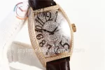 Franck Muller Casablanca GF 1:1 Best Edition RG Case Full Diamonds Leather Strap A2824