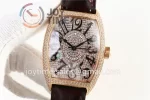 Franck Muller Casablanca GF 1:1 Best Edition RG Case Full Diamonds Leather Strap A2824