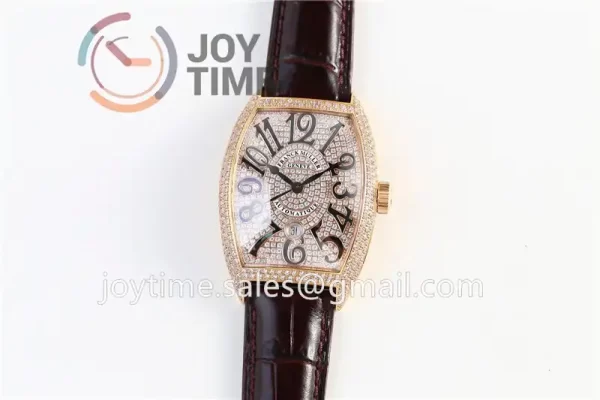 Franck Muller Casablanca GF 1:1 Best Edition RG Case Full Diamonds Leather Strap A2824