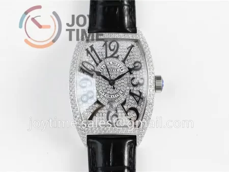 Franck Muller Casablanca GF 1:1 Best Edition SS Case Full Diamonds Leather Strap A2824