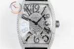 Franck Muller Casablanca GF 1:1 Best Edition SS Case Full Diamonds Leather Strap A2824