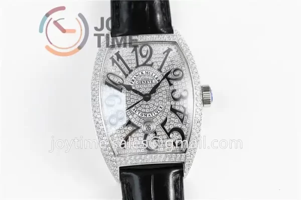 Franck Muller Casablanca GF 1:1 Best Edition SS Case Full Diamonds Leather Strap A2824