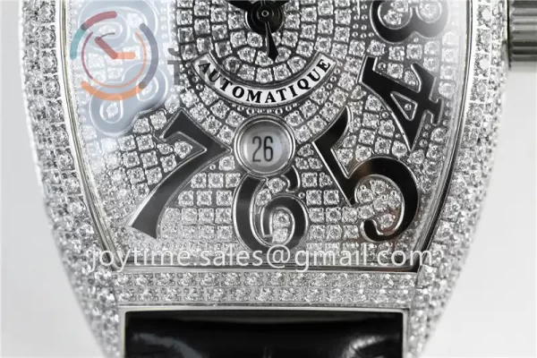 Franck Muller Casablanca GF 1:1 Best Edition SS Case Full Diamonds Leather Strap A2824