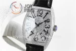 Franck Muller Casablanca GF 1:1 Best Edition SS Case Full Diamonds Leather Strap A2824