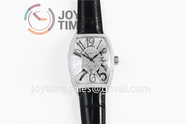 Franck Muller Casablanca GF 1:1 Best Edition SS Case Full Diamonds Leather Strap A2824