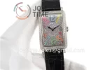 Franck Muller Long Island Ladies GF 1:1 Best Edition SS Case Full Diamond Leather Strap Ronda Quartz