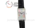 Franck Muller Long Island Ladies GF 1:1 Best Edition SS Case Full Diamond Leather Strap Ronda Quartz