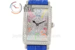 Franck Muller Long Island Ladies GF 1:1 Best Edition SS Case Full Diamond Leather Strap Ronda Quartz