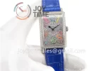 Franck Muller Long Island Ladies GF 1:1 Best Edition SS Case Full Diamond Leather Strap Ronda Quartz