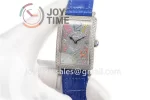 Franck Muller Long Island Ladies GF 1:1 Best Edition SS Case Full Diamond Leather Strap Ronda Quartz