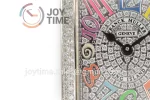 Franck Muller Long Island Ladies GF 1:1 Best Edition SS Case Full Diamond Leather Strap Ronda Quartz