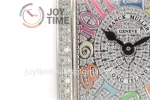 Franck Muller Long Island Ladies GF 1:1 Best Edition SS Case Full Diamond Leather Strap Ronda Quartz