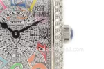 Franck Muller Long Island Ladies GF 1:1 Best Edition SS Case Full Diamond Leather Strap Ronda Quartz