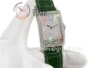 Franck Muller Long Island Ladies GF 1:1 Best Edition SS Case Full Diamond Leather Strap Ronda Quartz