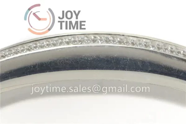 Franck Muller Long Island Ladies GF 1:1 Best Edition SS Case Full Diamond Leather Strap Ronda Quartz