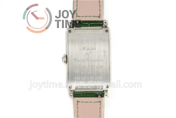 Franck Muller Long Island Ladies GF 1:1 Best Edition SS Case Full Diamond Leather Strap Ronda Quartz