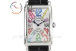 Franck Muller Long Island Ladies GF 1:1 Best Edition SS Case Leather Strap Ronda Quartz