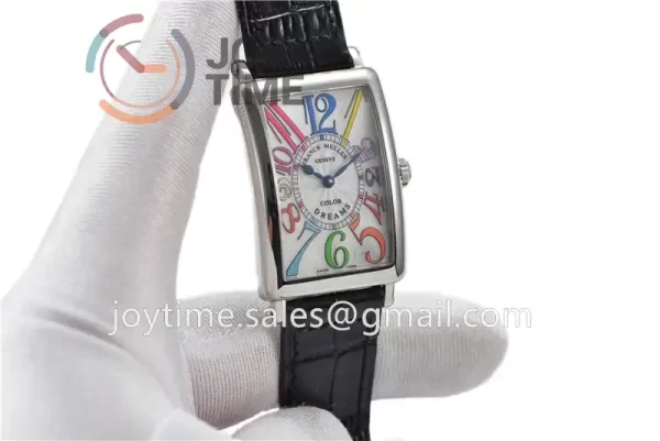 Franck Muller Long Island Ladies GF 1:1 Best Edition SS Case Leather Strap Ronda Quartz