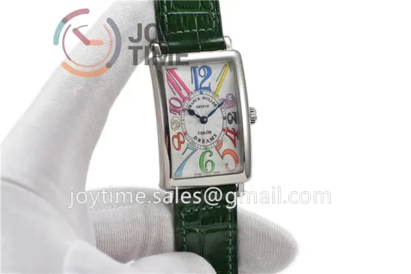 Franck Muller Long Island Ladies GF 1:1 Best Edition SS Case Leather Strap Ronda Quartz