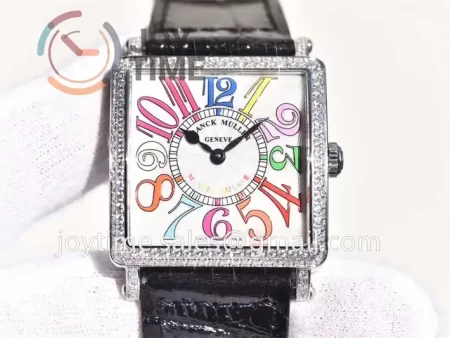 Franck Muller Master Square GF 1:1 Best Edition SS Case Diamond Bezel Leather Strap Ronda Quartz