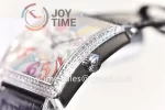 Franck Muller Master Square GF 1:1 Best Edition SS Case Diamond Bezel Leather Strap Ronda Quartz