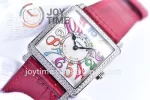 Franck Muller Master Square GF 1:1 Best Edition SS Case Diamond Bezel Leather Strap Ronda Quartz