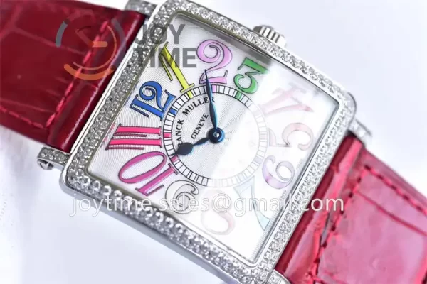 Franck Muller Master Square GF 1:1 Best Edition SS Case Diamond Bezel Leather Strap Ronda Quartz