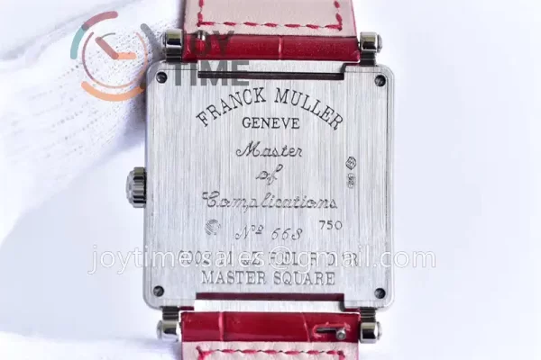 Franck Muller Master Square GF 1:1 Best Edition SS Case Diamond Bezel Leather Strap Ronda Quartz