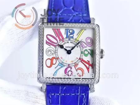 Franck Muller Master Square GF 1:1 Best Edition SS Case Diamond Bezel Leather Strap Ronda Quartz