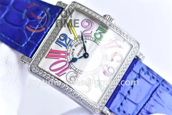 Franck Muller Master Square GF 1:1 Best Edition SS Case Diamond Bezel Leather Strap Ronda Quartz