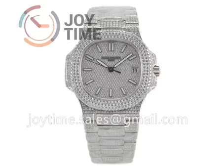 Patek Philippe Nautilus 5711 R8F 1:1 Best Edition Full Diamond SS Diamonds Bracelet  A324