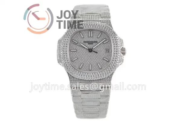 Patek Philippe Nautilus 5711 R8F 1:1 Best Edition Full Diamond SS Diamonds Bracelet  A324