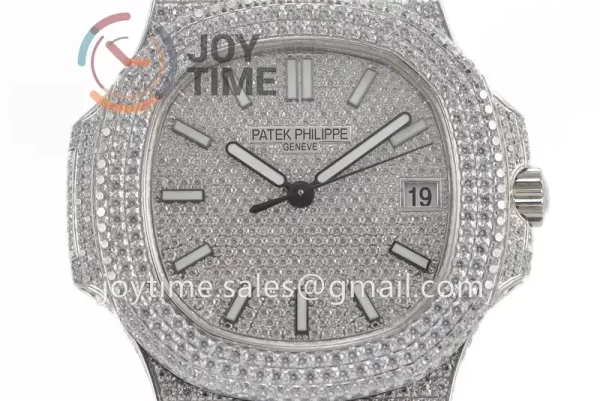 Patek Philippe Nautilus 5711 R8F 1:1 Best Edition Full Diamond SS Diamonds Bracelet  A324