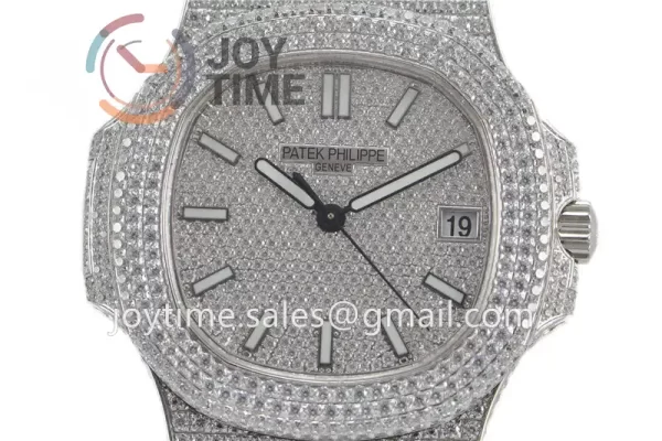 Patek Philippe Nautilus 5711 R8F 1:1 Best Edition Full Diamond SS Diamonds Bracelet  A324