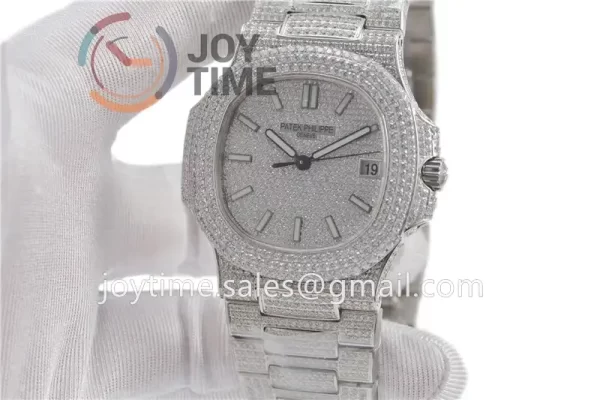 Patek Philippe Nautilus 5711 R8F 1:1 Best Edition Full Diamond SS Diamonds Bracelet  A324