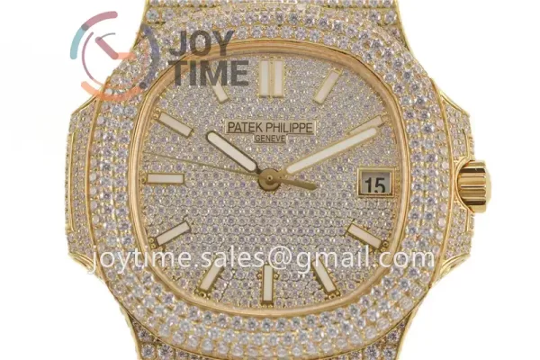 Patek Philippe Nautilus 5711 R8F 1:1 Best Edition Full Diamond YG Diamonds Bracelet  A324