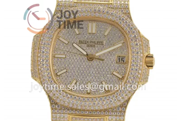 Patek Philippe Nautilus 5711 R8F 1:1 Best Edition Full Diamond YG Diamonds Bracelet  A324