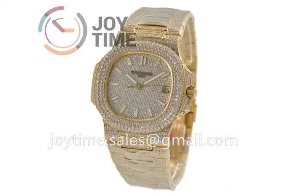 Patek Philippe Nautilus 5711 R8F 1:1 Best Edition Full Diamond YG Diamonds Bracelet  A324