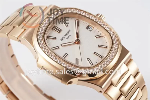 Patek Philippe Nautilus 5711 PPF 1:1 Best Edition RG Case Diamond Bezel RG Strap A324 V4