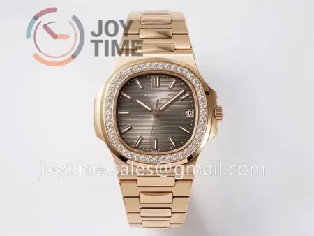 Patek Philippe Nautilus 5711 PPF 1:1 Best Edition RG Case Diamond Bezel RG Strap A324 V4