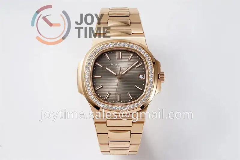 Patek Philippe Nautilus 5711 PPF 1:1 Best Edition RG Case Diamond Bezel RG Strap A324 V4