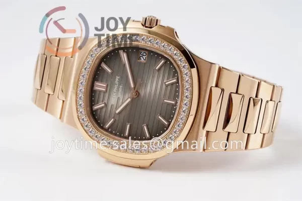 Patek Philippe Nautilus 5711 PPF 1:1 Best Edition RG Case Diamond Bezel RG Strap A324 V4