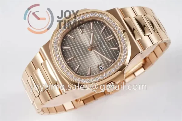 Patek Philippe Nautilus 5711 PPF 1:1 Best Edition RG Case Diamond Bezel RG Strap A324 V4